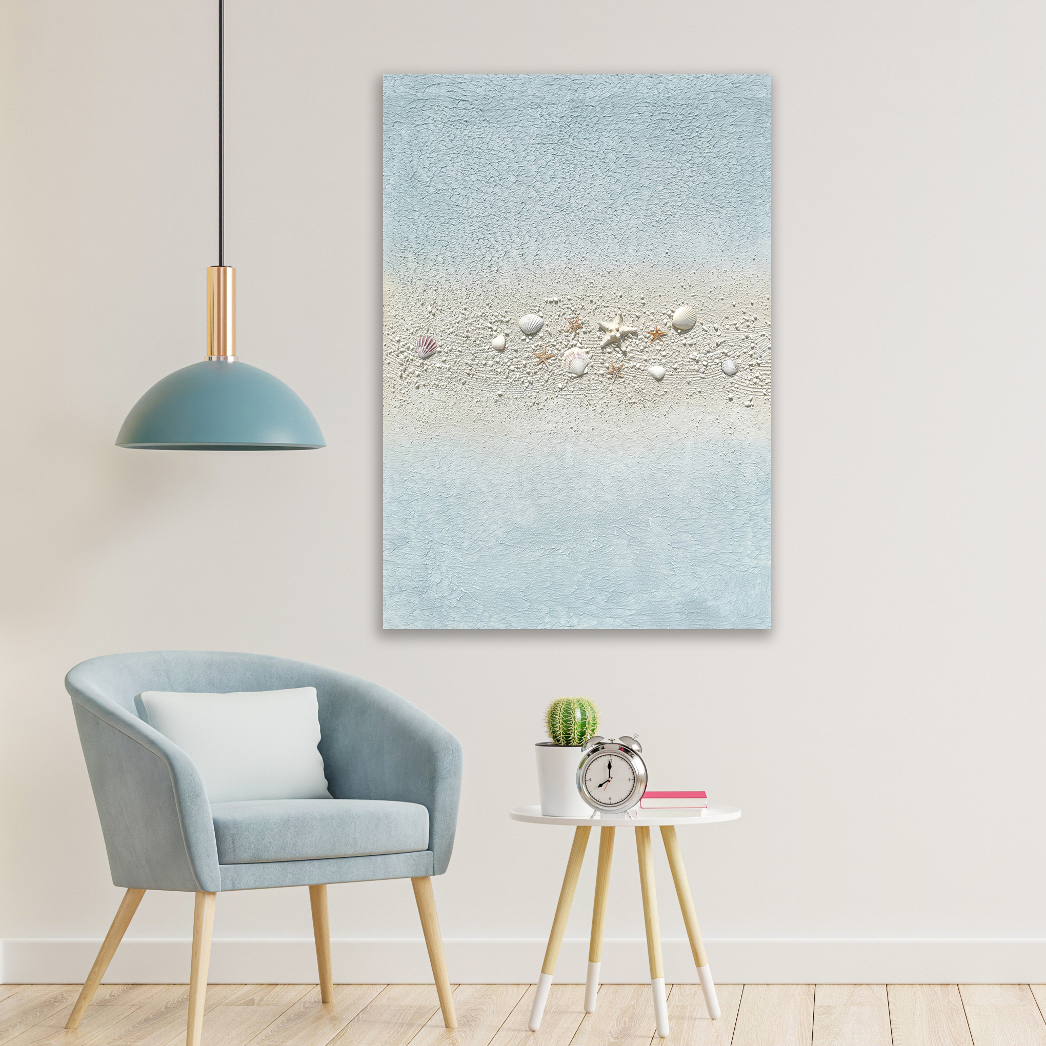 Coastal abstract 3d painting on wall