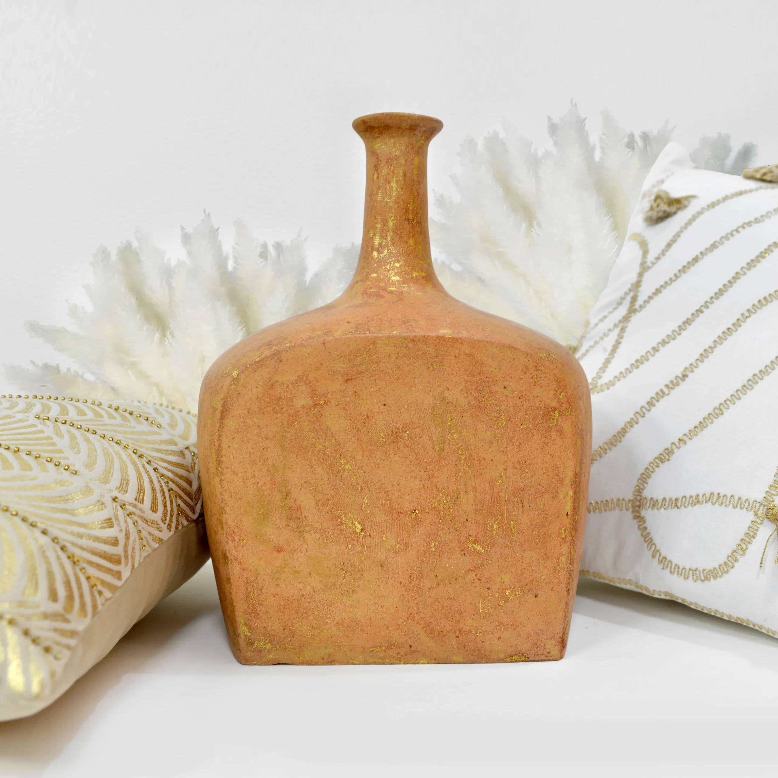 Handcrafted Gold Leaf Ceramic Vases