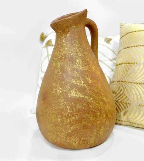 Pottery Art gold vase