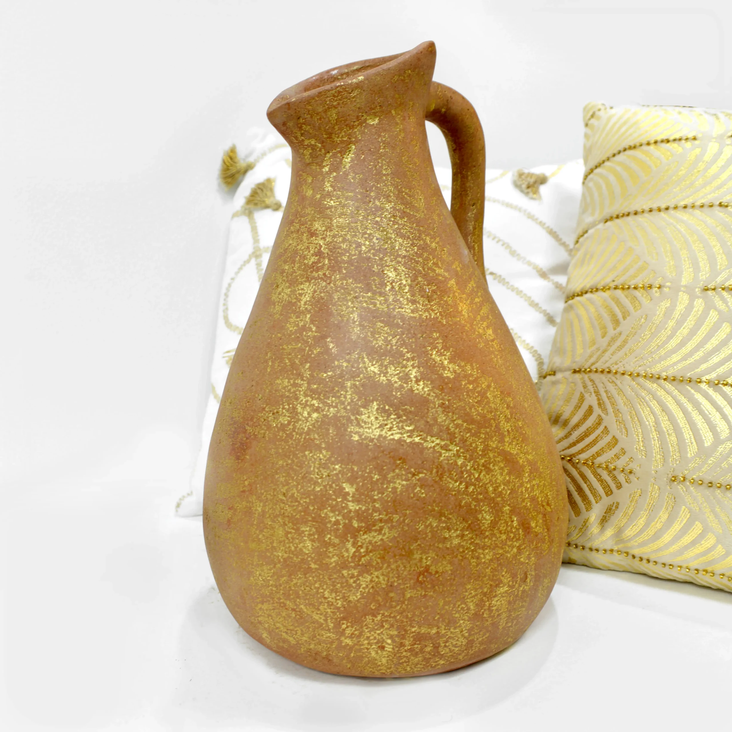 Pottery Art gold vase