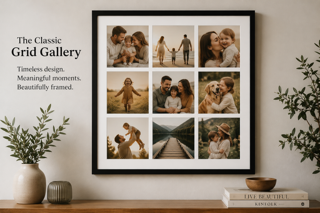 The Classic Grid Gallery_Framed Collage Photo Ideas