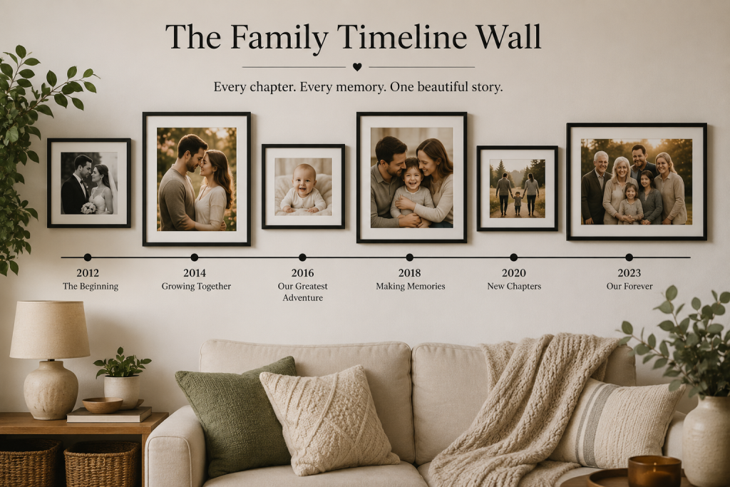 The Family Timeline Wall_Framed Collage Photo Ideas